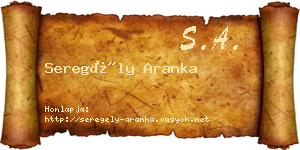 Seregély Aranka névjegykártya