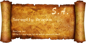 Seregély Aranka névjegykártya